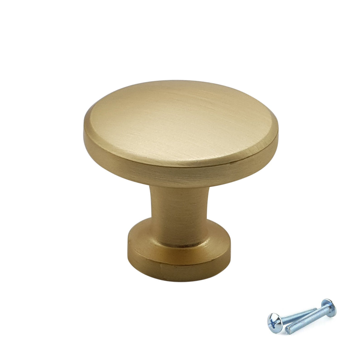 M4TEC Brushed Brass Cabinet Knob – 28mm Drawer & Cupboard Door Handle VF8 Series - Bedrooms Plus