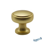 M4TEC Brushed Brass Flat Disc Knob Handle – VG7 Series (28mm Cabinet, Drawer & Cupboard Knob) - Bedrooms Plus