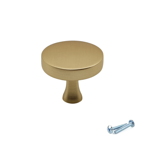 M4TEC Brushed Brass Knob Handle: VE3 series - Bedrooms Plus