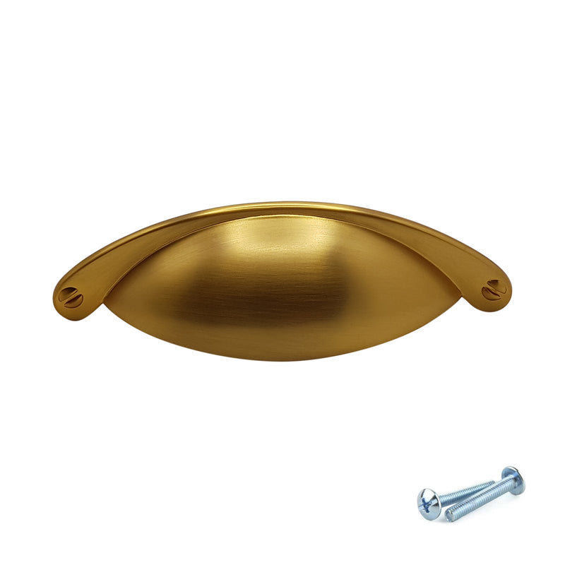 M4TEC Brushed Brass Medium Cup Handle: VD9 series - Bedrooms Plus