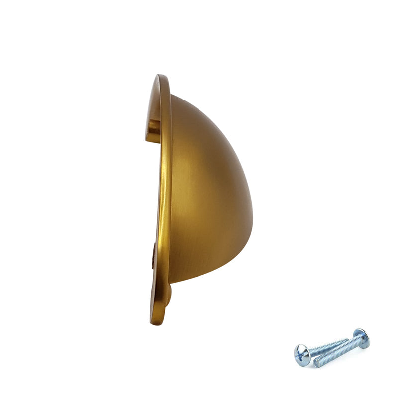 M4TEC Brushed Brass Medium Cup Handle: VD9 series - Bedrooms Plus