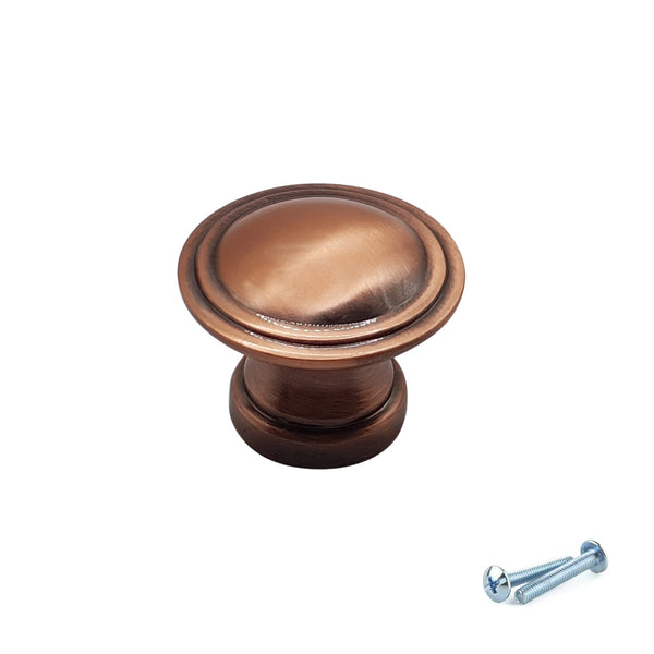 M4TEC Brushed Copper Knob Handle: VE5 series - Bedrooms Plus