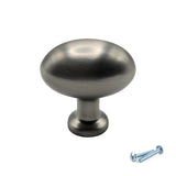 M4TEC Brushed Nickel Oval Knob Handle – VG8 Series (36mm Cabinet, Drawer & Cupboard Knob) - Bedrooms Plus