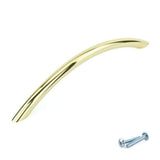 M4TEC Craignure O5 Polished Brass Bow Cupboard Door Handle – 128mm Hole Centres - Bedrooms Plus