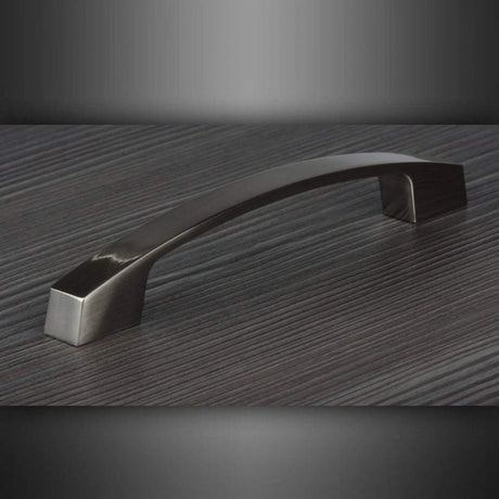 M4TEC Dunbeath E5 Brushed Nickel Bow Cupboard Handle – 160mm Hole Centres – Modern Cabinet & Drawer Pull - Bedrooms Plus