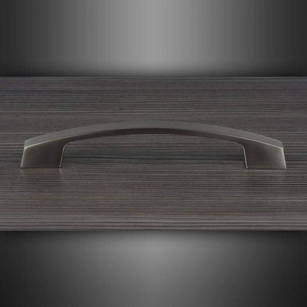 M4TEC Dunbeath E5 Brushed Nickel Bow Cupboard Handle – 160mm Hole Centres – Modern Cabinet & Drawer Pull - Bedrooms Plus