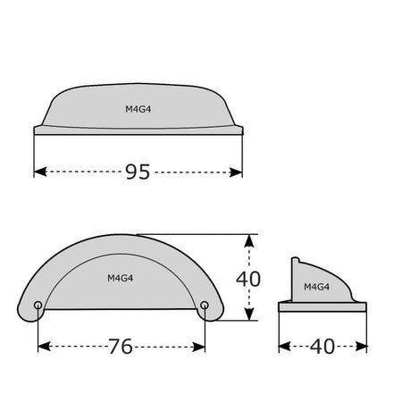 M4TEC Golspie G4 Chrome Drawer Cup Pull Handle – Polished Cup Cabinet Handle - Bedrooms Plus