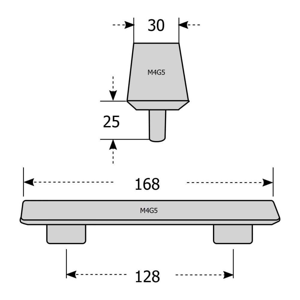 M4TEC Grantown G5 Polished Chrome Cupboard Door Handle – 128mm - Bedrooms Plus