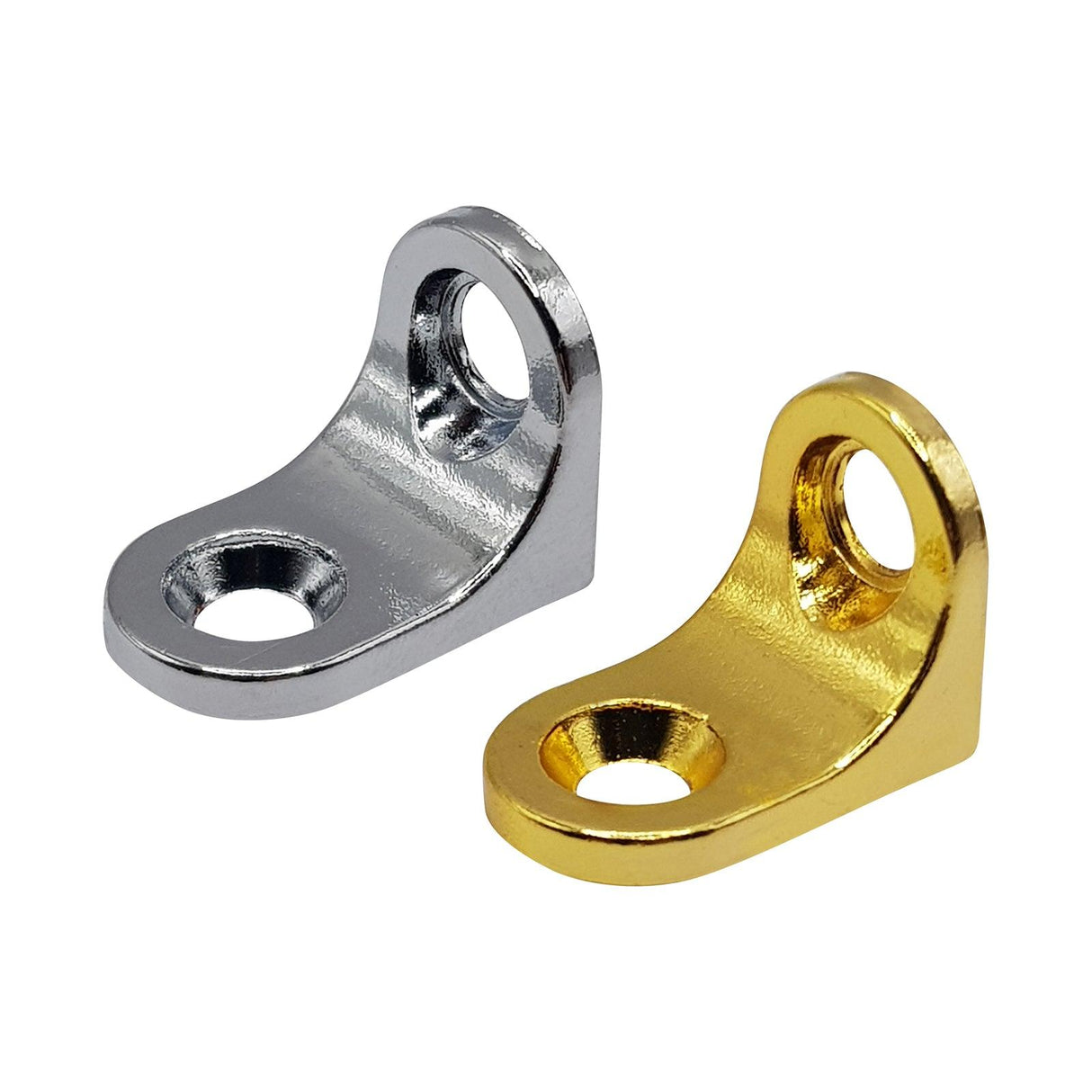 M4TEC Heavy Duty Steel Shelf Brackets - Chrome & Brass - Bedrooms Plus