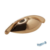 M4TEC Polished Brass Medium Cup Handle: VD9 series - Bedrooms Plus