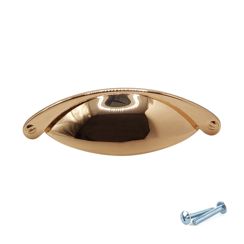 M4TEC Polished Brass Medium Cup Handle: VD9 series - Bedrooms Plus