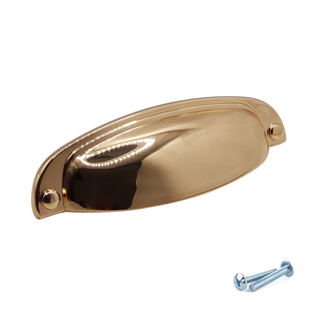 M4TEC Polished Brass Thin Cup Handle: VD8 series - Bedrooms Plus