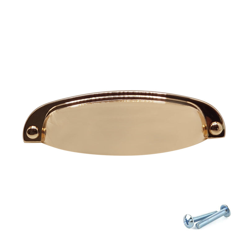 M4TEC Polished Brass Thin Cup Handle: VD8 series - Bedrooms Plus