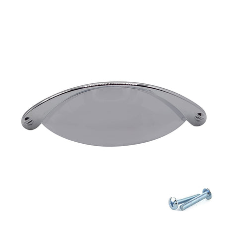 M4TEC Polished Chrome Medium Cup Handle: VD9 series - Bedrooms Plus