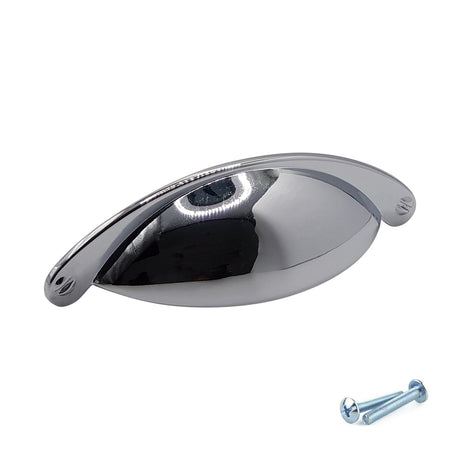 M4TEC Polished Chrome Medium Cup Handle: VD9 series - Bedrooms Plus