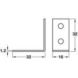 Mild Steel Chair Fixing Bracket 32x32mm 100pcs - Bedrooms Plus