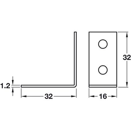 Mild Steel Chair Fixing Bracket 32x32mm 100pcs - Bedrooms Plus