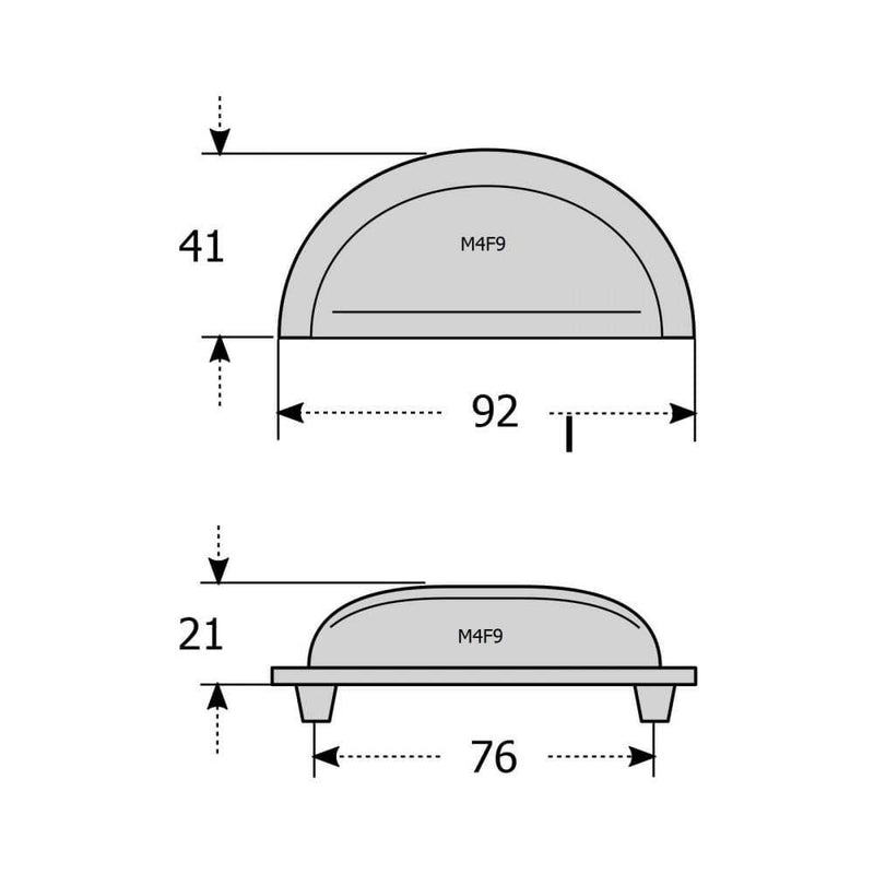 Nickel Drawer Cup Pull Handle M4TEC Gillock F9 - Bedrooms Plus