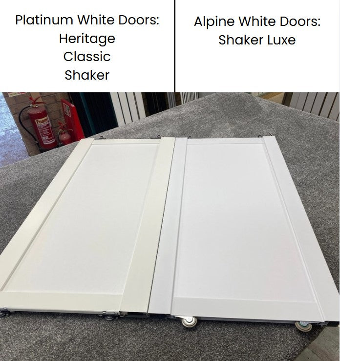 Shaker Sliding Door Wardrobe Kit 4-Door Mirror White Frame