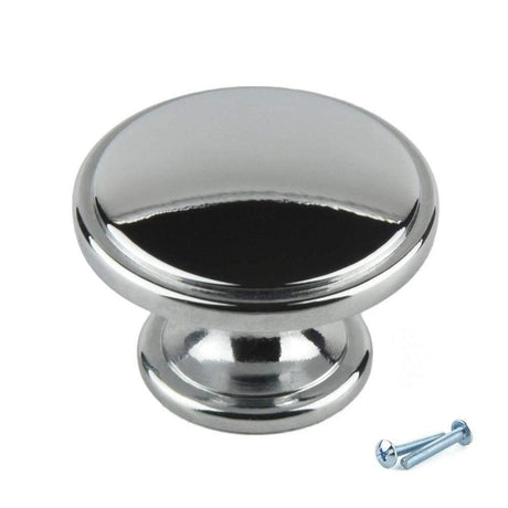 Polished Chrome Cupboard Knob Handle – M4TEC Braemar E3 - Bedrooms Plus