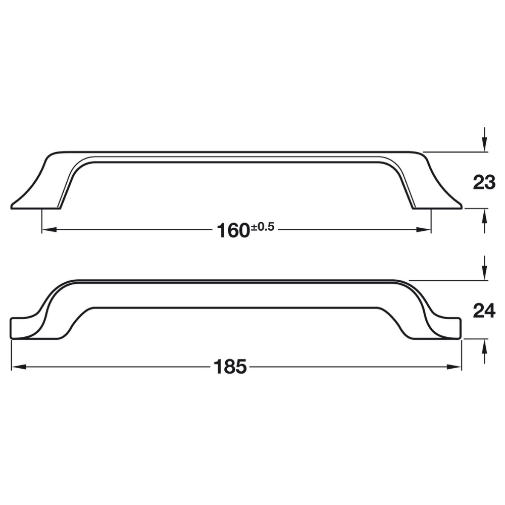 Pull Handle, Zinc Alloy, Fixing Centres 160mm, Charlotte | CLEARANCE - Bedrooms Plus