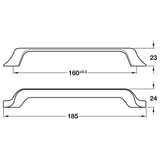 Pull Handle, Zinc Alloy, Fixing Centres 160mm, Charlotte | CLEARANCE - Bedrooms Plus