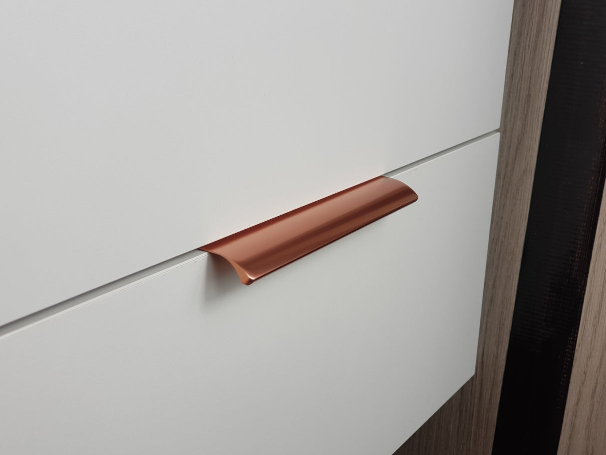 Rose Gold Aluminium Cabinet Handle – Modern Cupboard, Drawer & Door Pull (Pack of 10) - Bedrooms Plus