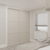 Shaker Cashmere Wood Sliding Door Wardrobe Kit 2 Panel - Bedrooms Plus