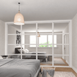 Shaker Luxe Gloss White 4-Door Sliding Wardrobe Door Kit - Gloss White Frame, 4-Panel Mirror Design - Bedrooms Plus