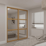 Shaker Mirror & Oak Sliding Door Wardrobe Kit 2 Doors - Bedrooms Plus