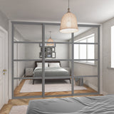Shaker Mirror Sliding Door Wardrobe Kit 3 Panel with Luxe Dust Grey Frame - Bedrooms Plus