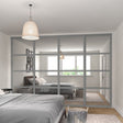 Shaker Mirror Sliding Door Wardrobe Kit Mirror 4 Panel with Dust Grey Luxe Frame - Bedrooms Plus