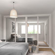 Shaker Mirror Sliding Door Wardrobe Kit White Frame 4 Panel - Bedrooms Plus