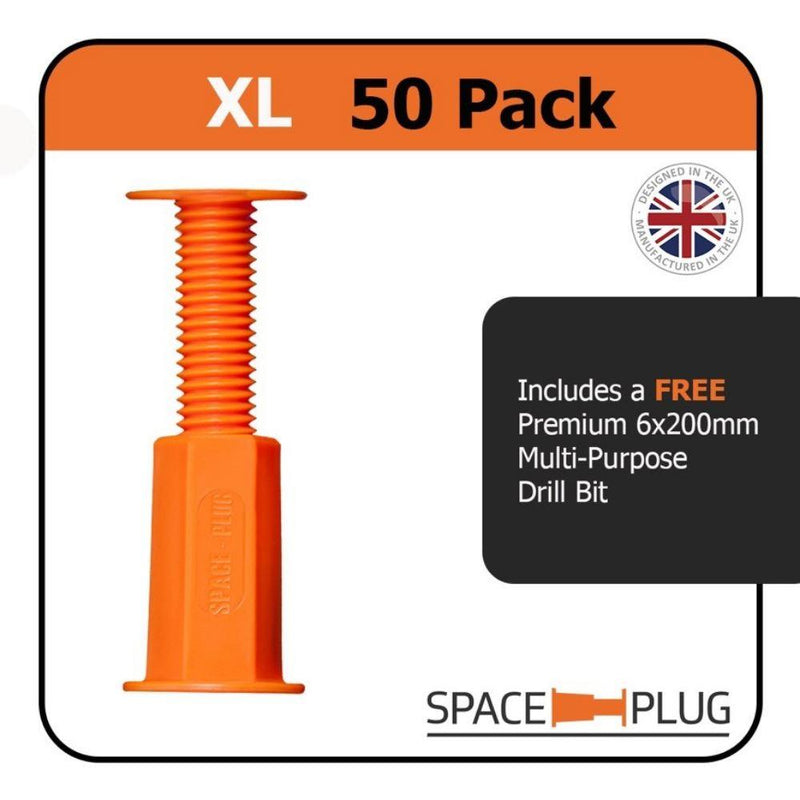 Space Plug Large 50 Pack Including Drill Bit - 45 - 80mm Gaps - Bedrooms Plus