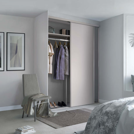 Spacepro Classic 2 Door sliding wardrobe Kit Cashmere frame 1 x Panel 1 x Mirror (w)1185mm - Bedrooms Plus