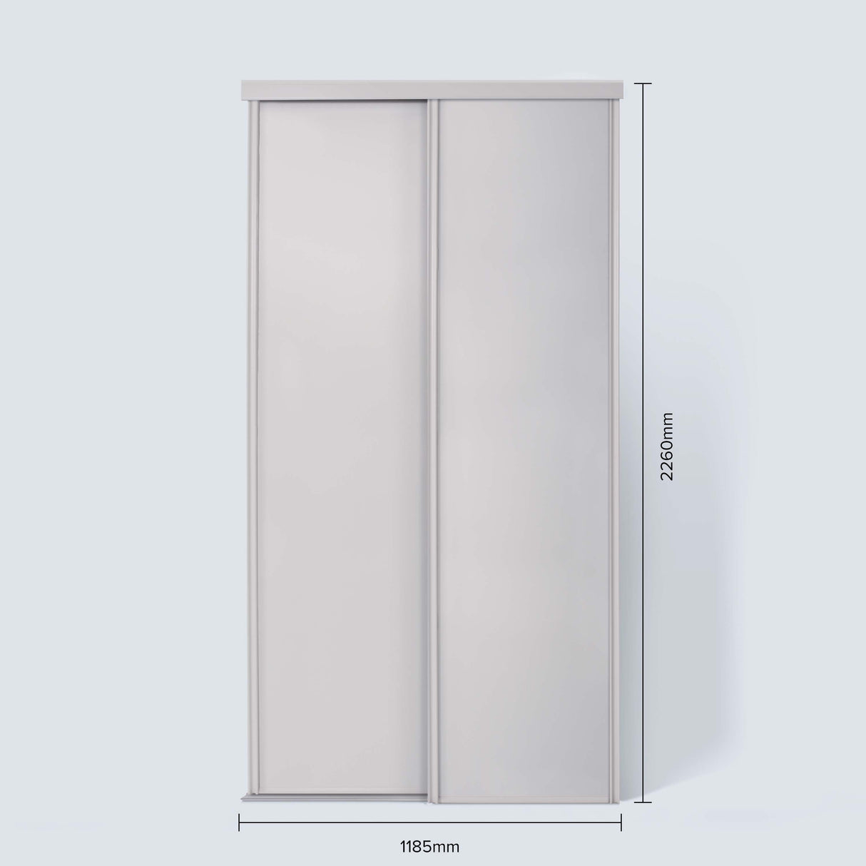Spacepro Classic 2 Door sliding wardrobe Kit Cashmere Panel (w)1185mm - Bedrooms Plus