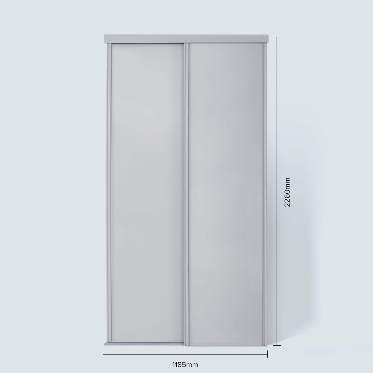 Spacepro Classic 2 Door sliding wardrobe Kit Dove Grey Panel (w)1185mm - Bedrooms Plus