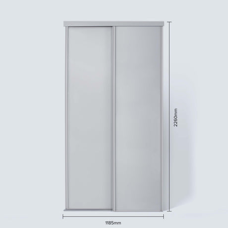 Spacepro Classic 2 Door sliding wardrobe Kit Dove Grey Panel (w)1185mm - Bedrooms Plus