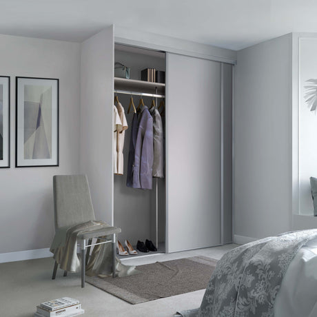 Spacepro Classic 2 Door sliding wardrobe Kit Dove Grey Panel (w)1793mm - Bedrooms Plus