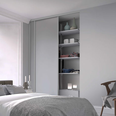 Spacepro Classic 2 Door sliding wardrobe Kit Dove Grey Panel (w)1793mm - Bedrooms Plus