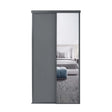 Spacepro Classic 2 Door sliding wardrobe Kit Graphite frame 1 x Panel 1 x Mirror (w)1185mm - Bedrooms Plus