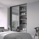 Spacepro Classic 2 Door sliding wardrobe Kit Graphite frame 1 x Panel 1 x Mirror (w)1185mm - Bedrooms Plus