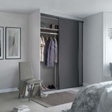 Spacepro Classic 2 Door sliding wardrobe Kit Graphite frame 1 x Panel 1 x Mirror (w)1793mm - Bedrooms Plus