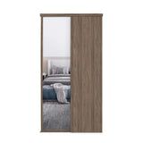 Spacepro Classic 2 Door sliding wardrobe Kit Walnut frame 1 x Panel 1 x Mirror (w)1185mm - Bedrooms Plus