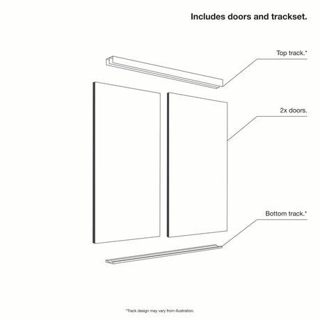 Spacepro Classic 2 Door sliding wardrobe Kit Walnut frame 1 x Panel 1 x Mirror (w)1185mm - Bedrooms Plus