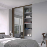 Spacepro Classic 2 Door sliding wardrobe Kit Walnut frame 1 x Panel 1 x Mirror (w)1489mm - Bedrooms Plus