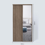Spacepro Classic 2 Door sliding wardrobe Kit Walnut frame 1 x Panel 1 x Mirror (w)1489mm - Bedrooms Plus