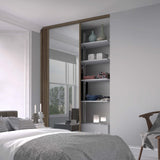 Spacepro Classic 2 Door sliding wardrobe Kit Walnut frame 1 x Panel 1 x Mirror (w)1793mm - Bedrooms Plus