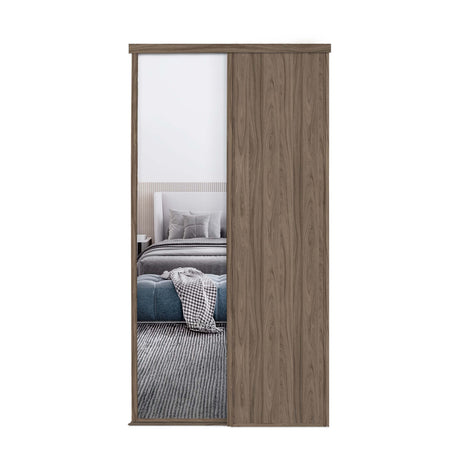 Spacepro Classic 2 Door sliding wardrobe Kit Walnut frame 1 x Panel 1 x Mirror (w)1793mm - Bedrooms Plus