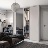 Spacepro Classic 3 Door sliding wardrobe Kit Cashmere frame 2 x Panel 1 x Mirror (w)1760mm - Bedrooms Plus